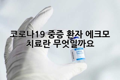 코로나19 중증 환자, 에크모 치료란 무엇일까요?