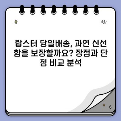 싱싱함이 살아있는 랍스터, 오늘 바로 맛보세요! 랍스터 당일배송 서비스 완벽 가이드
